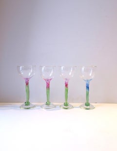 Wine or Cocktail Glasses Organic Design Signed, Set of 4