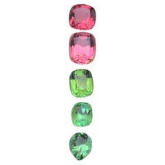 Gemas sueltas de turmalina natural rosa y verde de 3,20 qt talla cojín para joyería