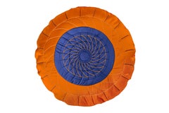 SWIRL Pink Green / Orange Blue by Bethan Laura Wood, Handcrafted Silk Cushion
