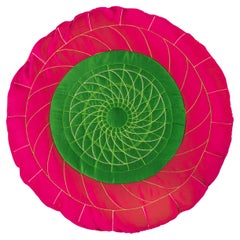 SWIRL Pink Green / Orange Blue by Bethan Laura Wood, Handcrafted Silk Cushion