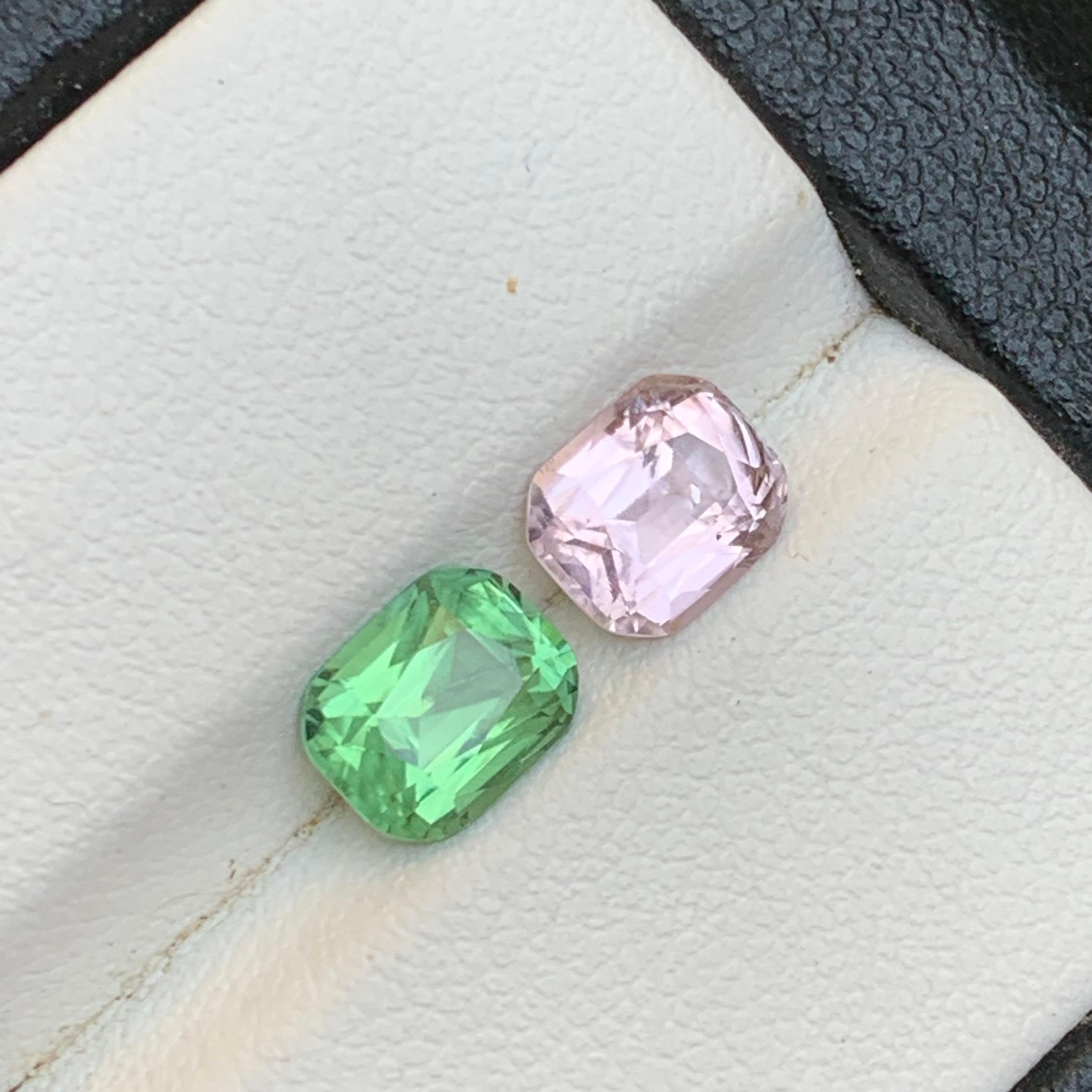 Tormalina rosa e verde 2,62 carati gemme sciolte naturali taglio cuscino per gioielli in vendita 6