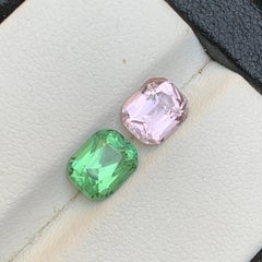 Rosa & Grüner Turmalin 2.62 Ct Natürliche Lose Edelsteine Cushion Schliff für Schmuck