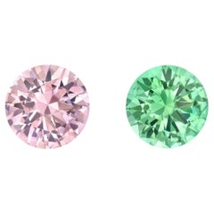 Pink Green Tourmaline Earring Gems 1.96 Carat Round Loose Gemstones