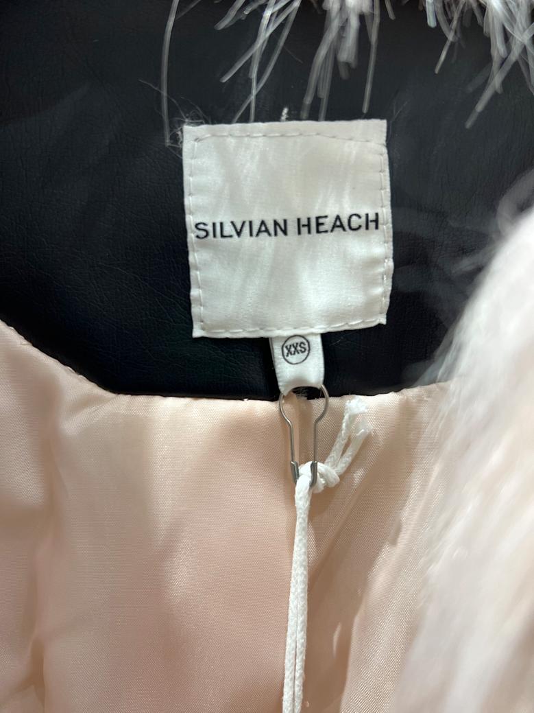 Rosa, grau und beige Kunstfelljacke SILVIAN HEACH Neu mit Etikett im Angebot 1