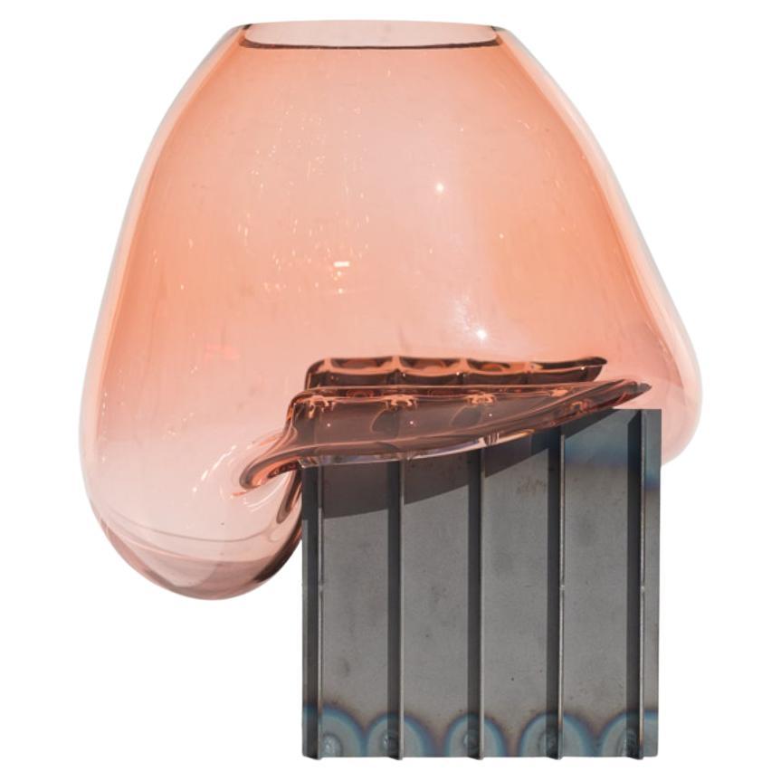 Vase de table à grille rose de Studio Thier & Van Daalen