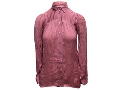 Pink Gucci SIlk Pussy Bow Button-Up Blouse Size IT 36