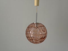 Pink Hand-blown Glass Pendant Lamp by Doria Leuchten, 1960s Germany