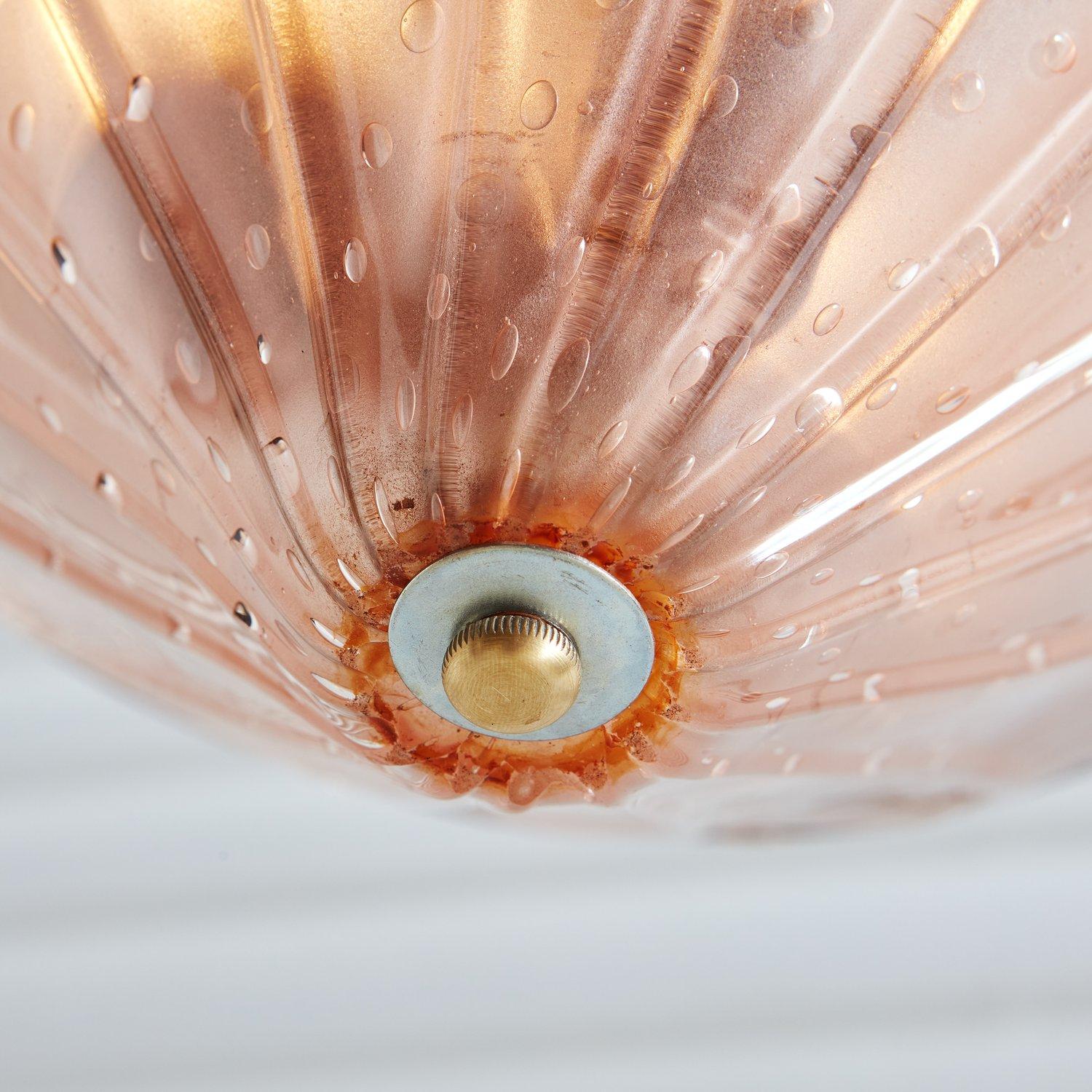 Pink Hand Blown Murano Glass Pendant Light, Italy 1970s 3