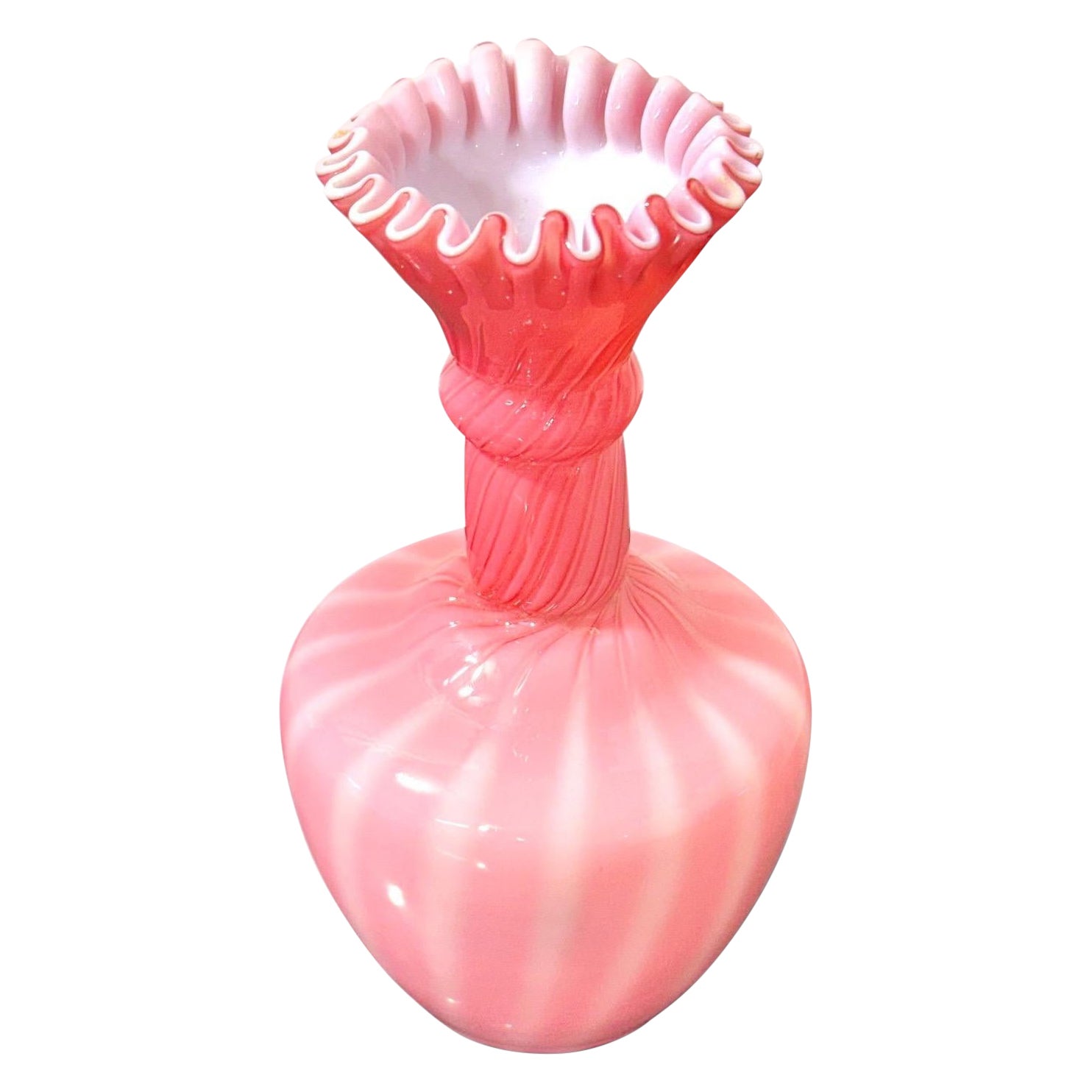 Pink Hand-Blown Opaline Glass Bud Vase, France Circa 1860 For Sale