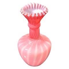 Pink Hand-Blown Opaline Glass Bud Vase, France Circa 1860
