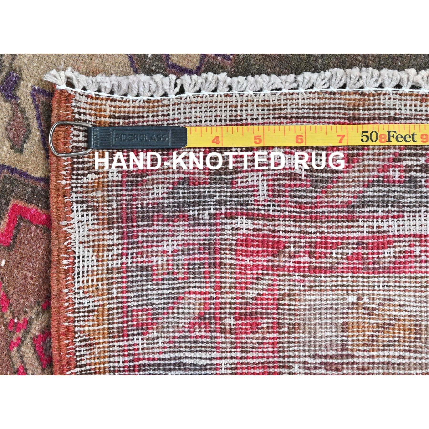 Handgeknüpfter rosafarbener geblümter böhmischer nordwestlicher persischer Abrash-Teppich aus reiner Wolle 1