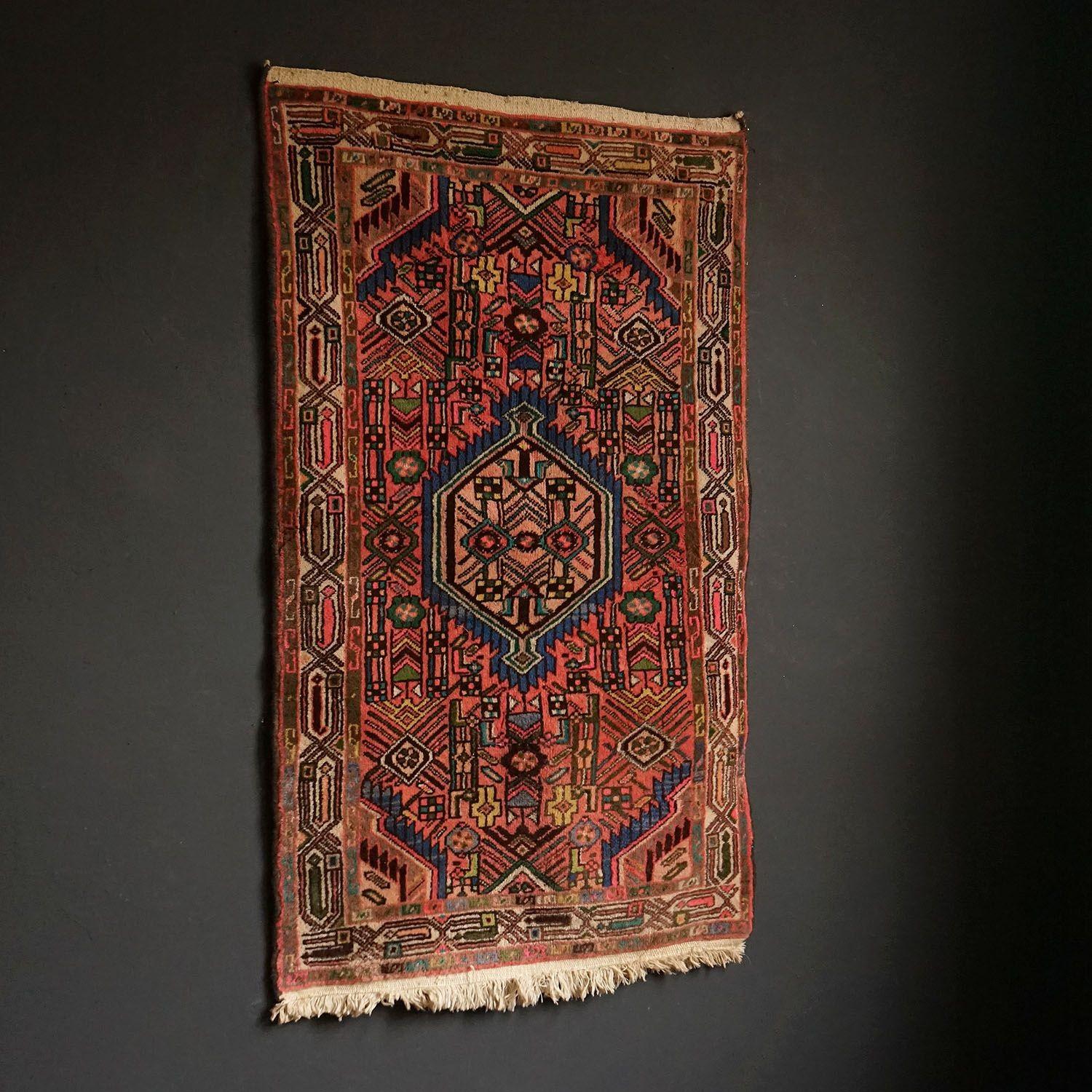 Pink Hand-Knotted Middle Eastern Tajabad Rug, 20th Century 2
