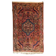 Pink Hand-Knotted Middle Eastern Tajabad Rug, 20th Century