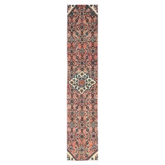 Pink Hand Knotted Persian Hussainabad Wool Handmade Clean Runner Vintage Rug
