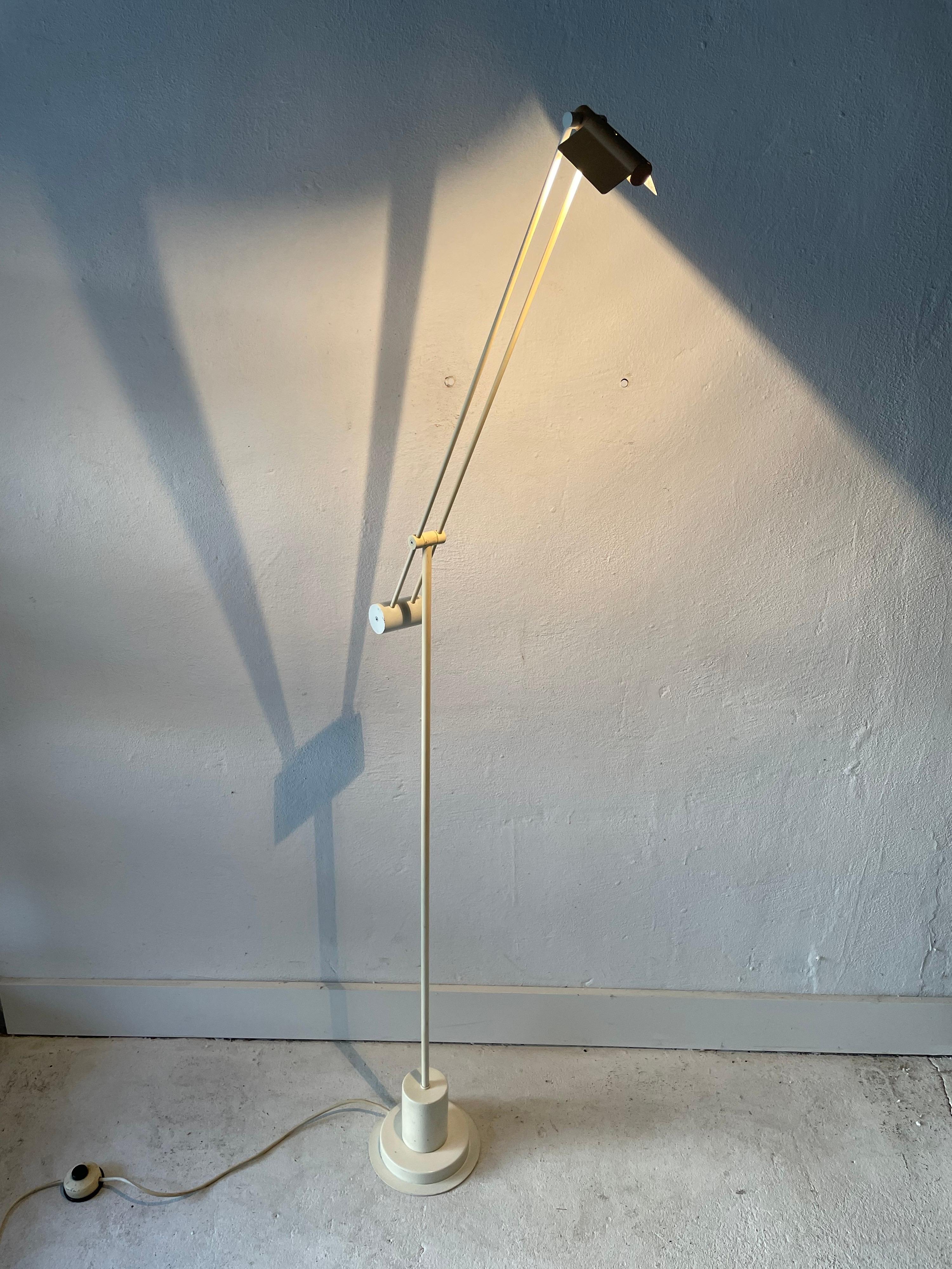Pink Head White Metal Floor Lamp by Cosack 1970s, Germany For Sale 5