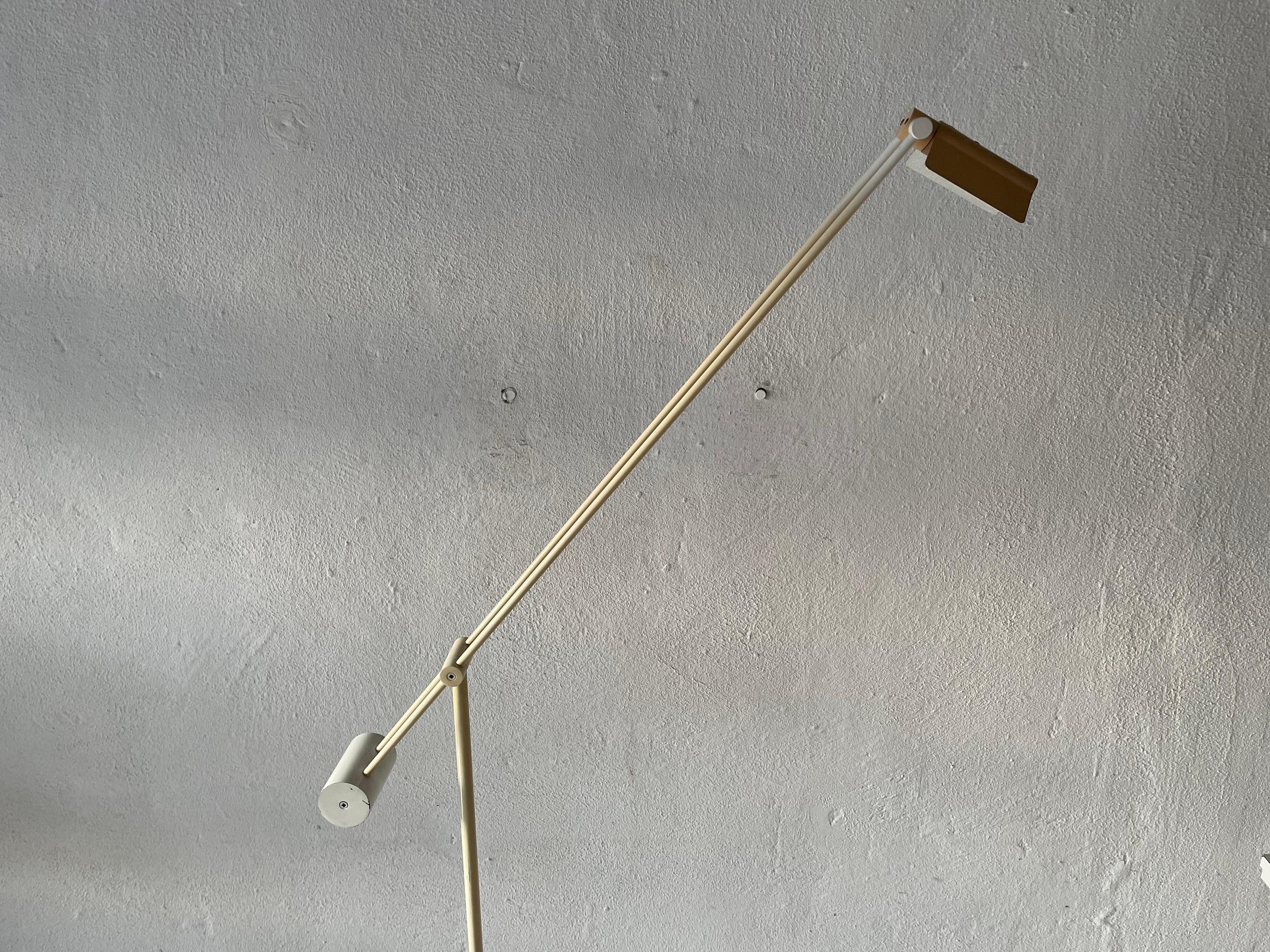 Space Age Pink Head White Metal Floor Lamp by Cosack 1970s, Germany For Sale