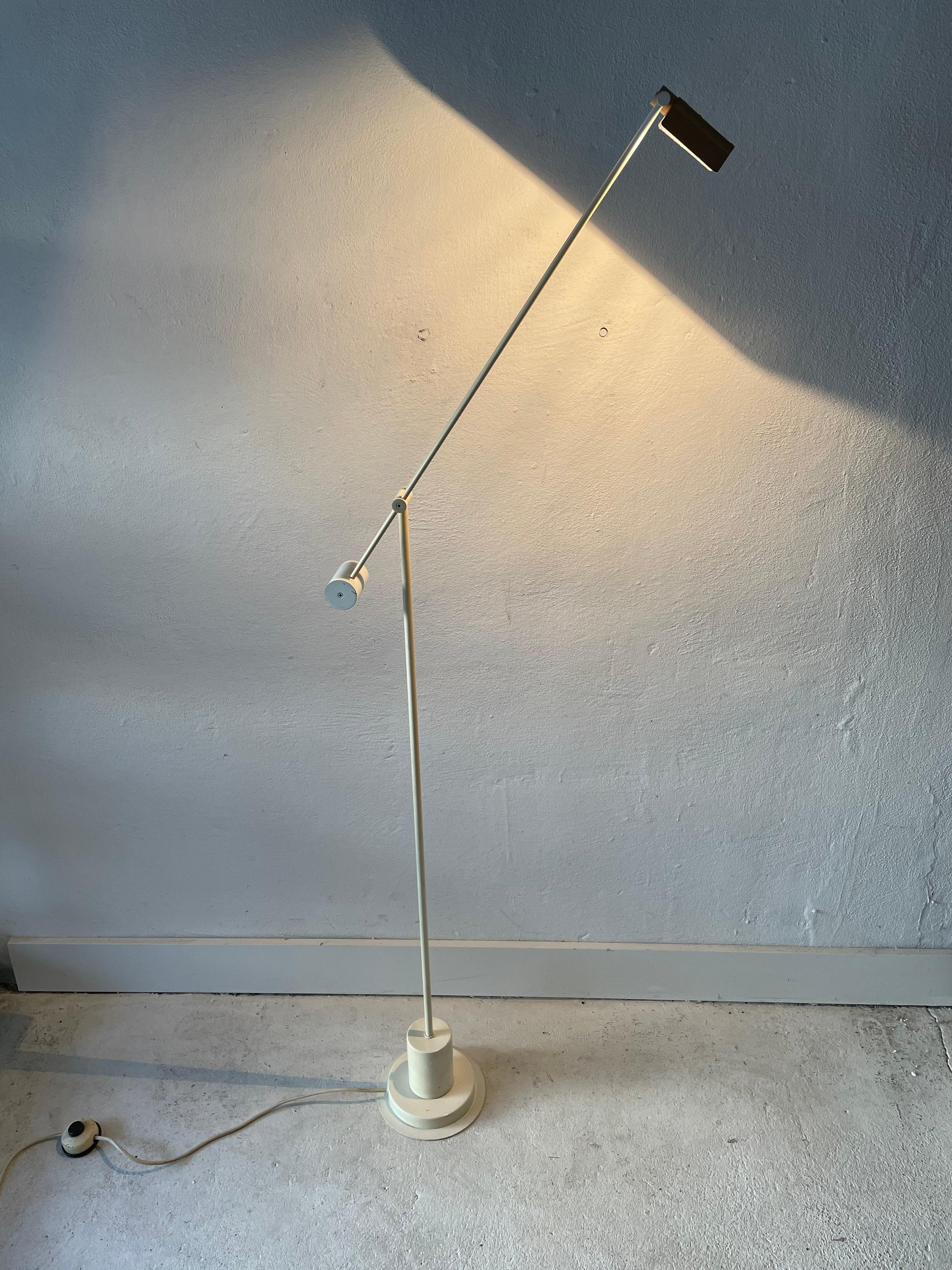Pink Head White Metal Floor Lamp by Cosack 1970s, Germany For Sale 4