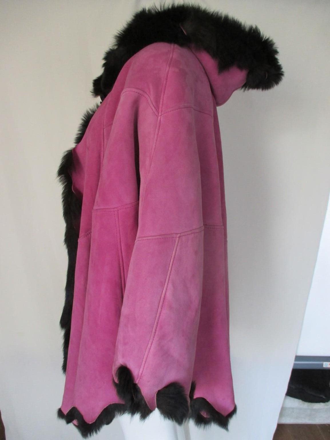 hooded fur cape