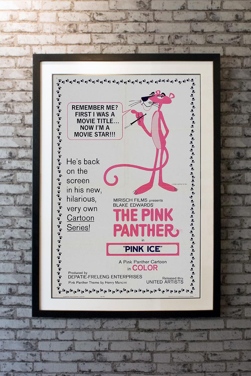 Ninth cartoon short in the Pink Panther series.

Framing options:
Glass and single mount £250
Glass and double mount £275
Anti UV glass and single mount £350
Anti UV glass and double mount £375
Perspex and single mount £385
Perspex and