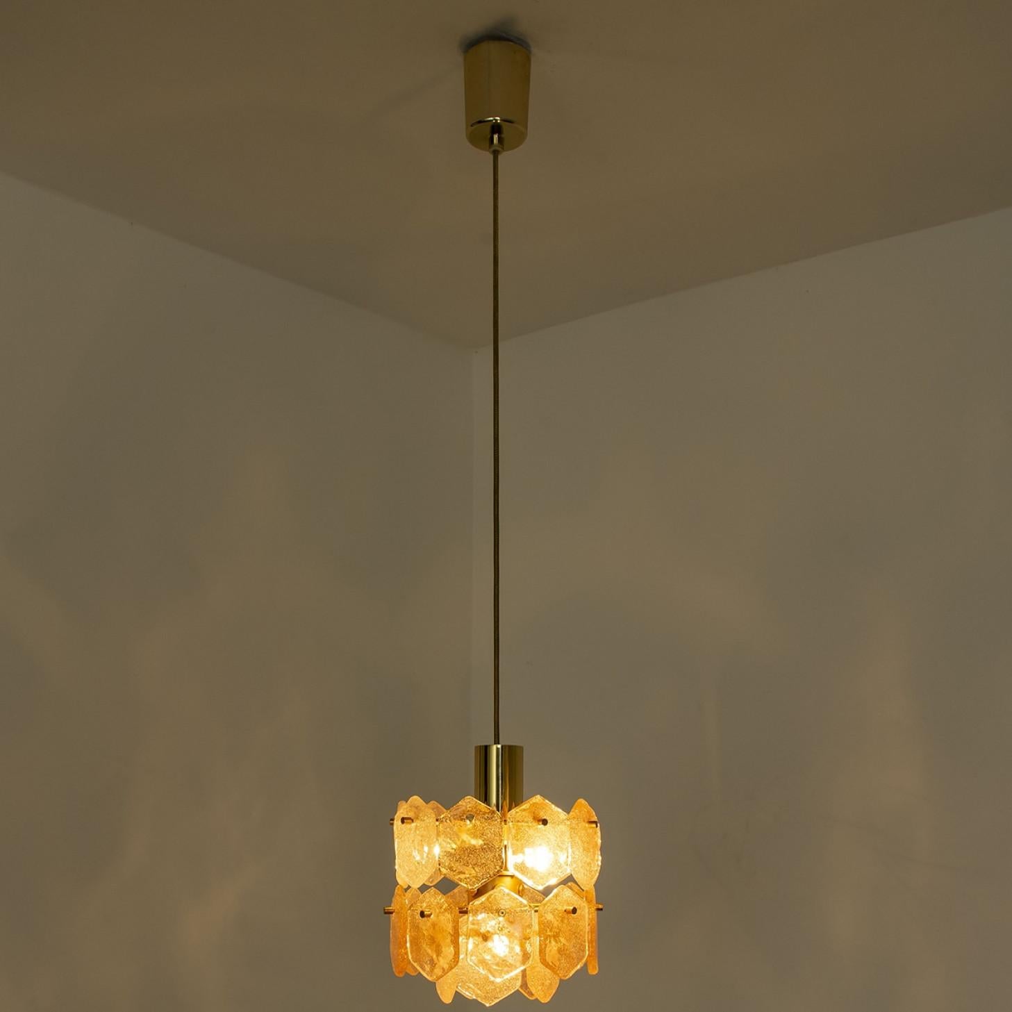 Pink Ice Glass Chandelier by Kalmar Franken, 1960 For Sale 2