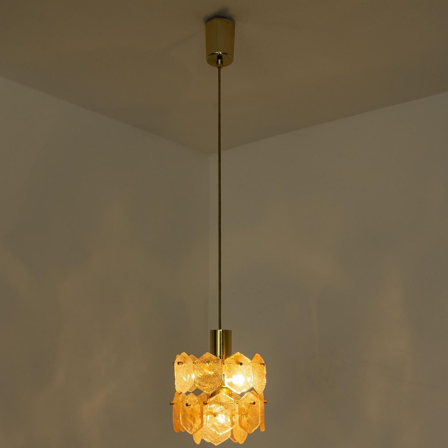 Pink Ice Glass Chandelier by Kalmar Franken, 1960 For Sale 2