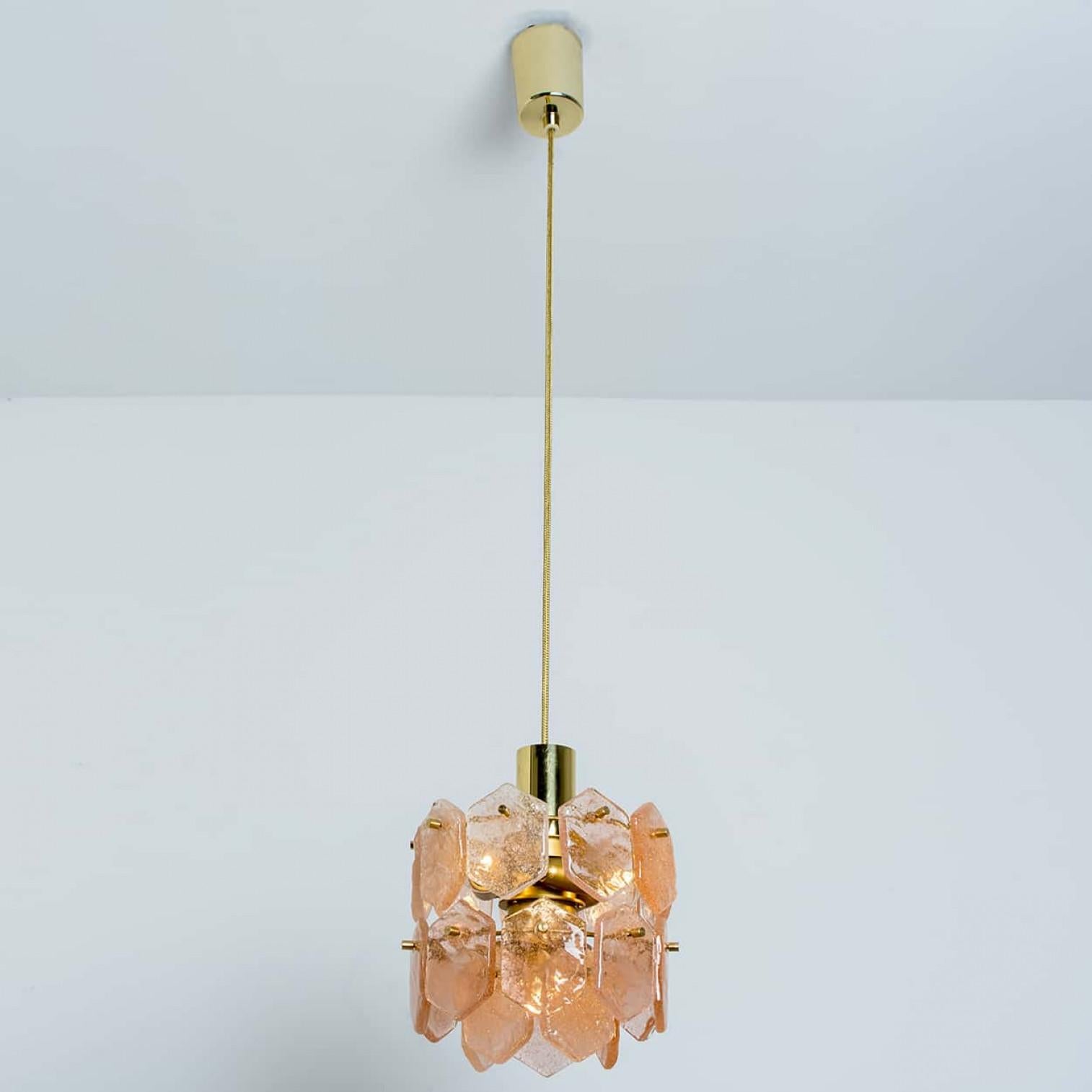 Pink Ice Glass Chandelier by Kalmar Franken, 1960 For Sale 3