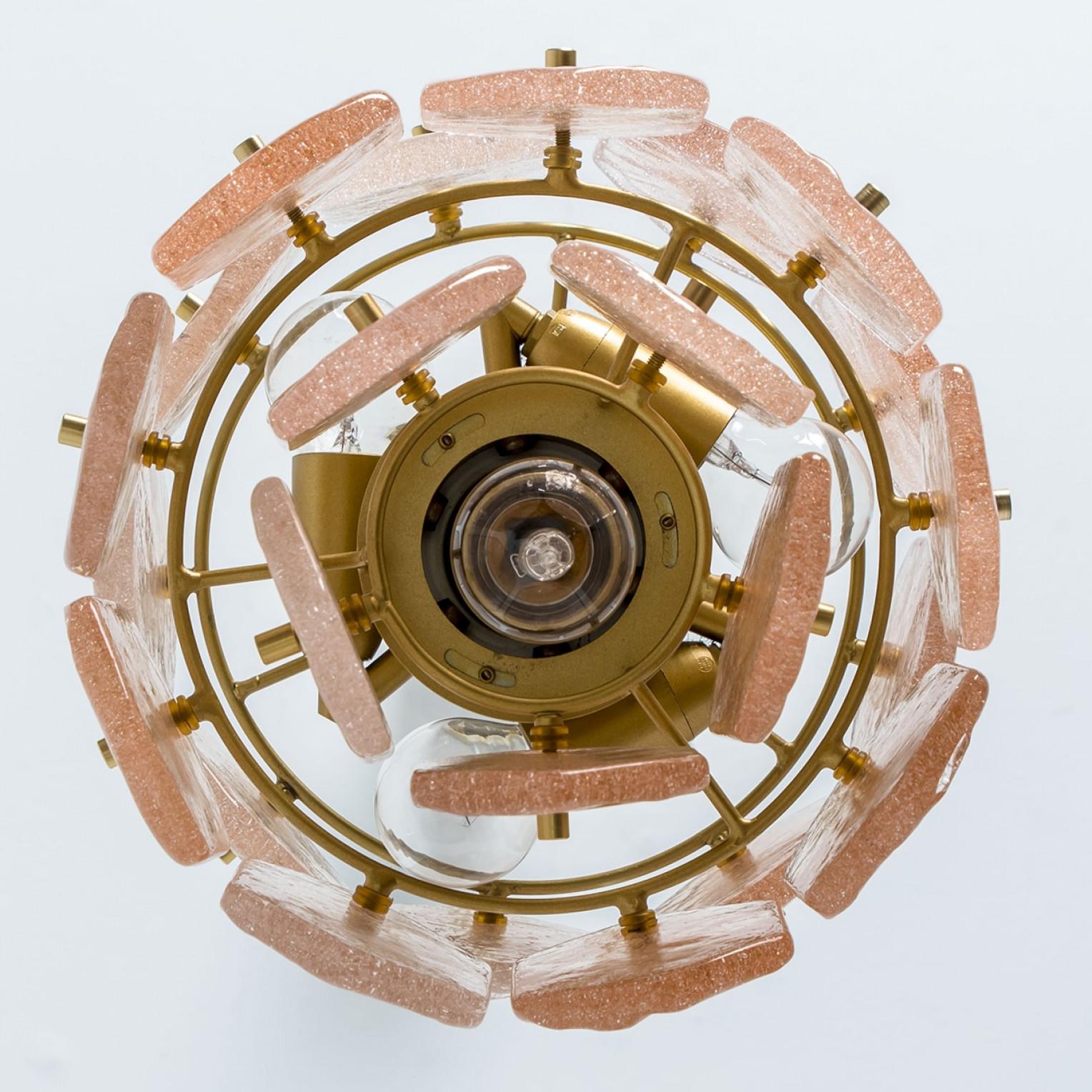 Pink Ice Glass Chandelier by Kalmar Franken, 1960 For Sale 5