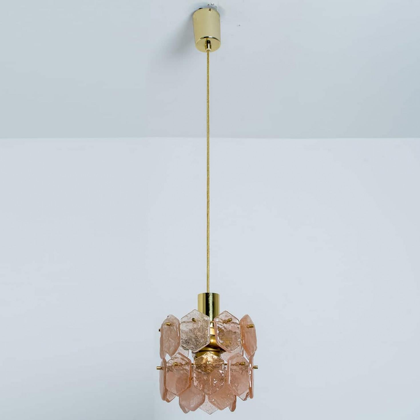 Pink Ice Glass Chandelier by Kalmar Franken, 1960 For Sale 8