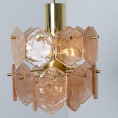 Pink Ice Glass Chandelier by Kalmar Franken, 1960