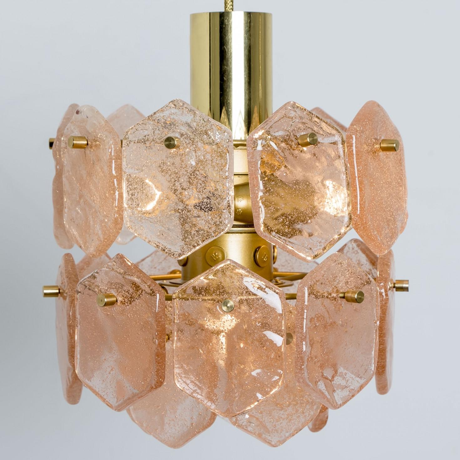 Araña de cristal rosa hielo de Kalmar Franken, 1960 Austríaco en venta