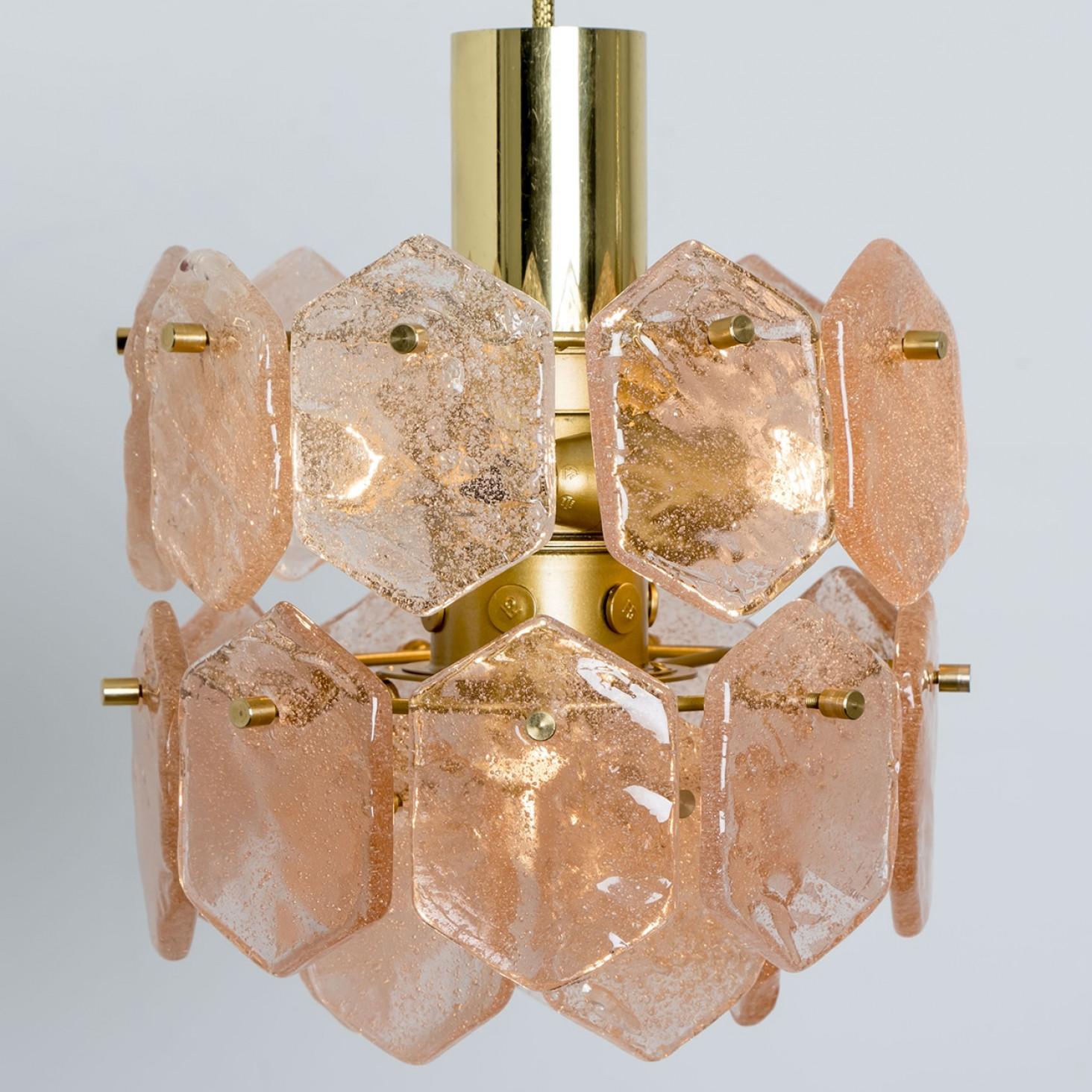 Austrian Pink Ice Glass Chandelier by Kalmar Franken, 1960 For Sale