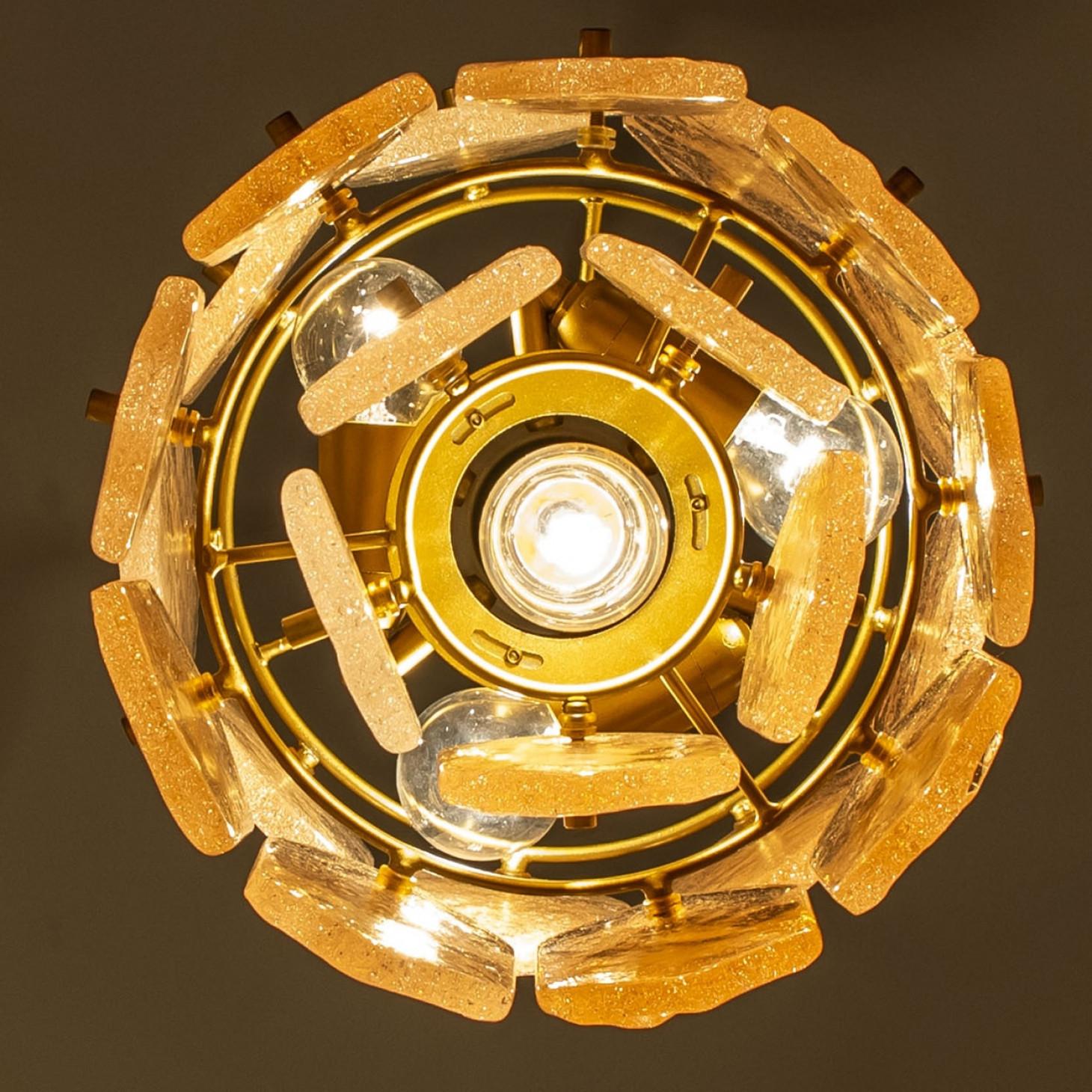 Pink Ice Glass Chandelier by Kalmar Franken, 1960 In Good Condition For Sale In Rijssen, NL