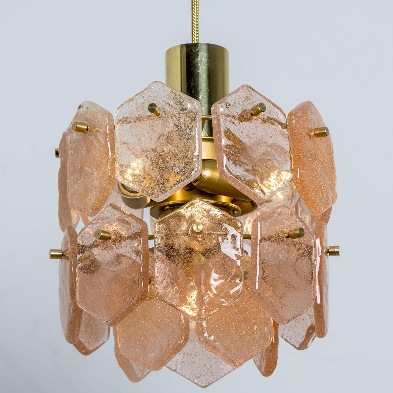 Araña de cristal rosa hielo de Kalmar Franken, 1960 mediados del siglo XX en venta