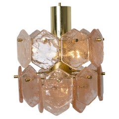Pink Ice Glass Chandelier by Kalmar Franken, 1960