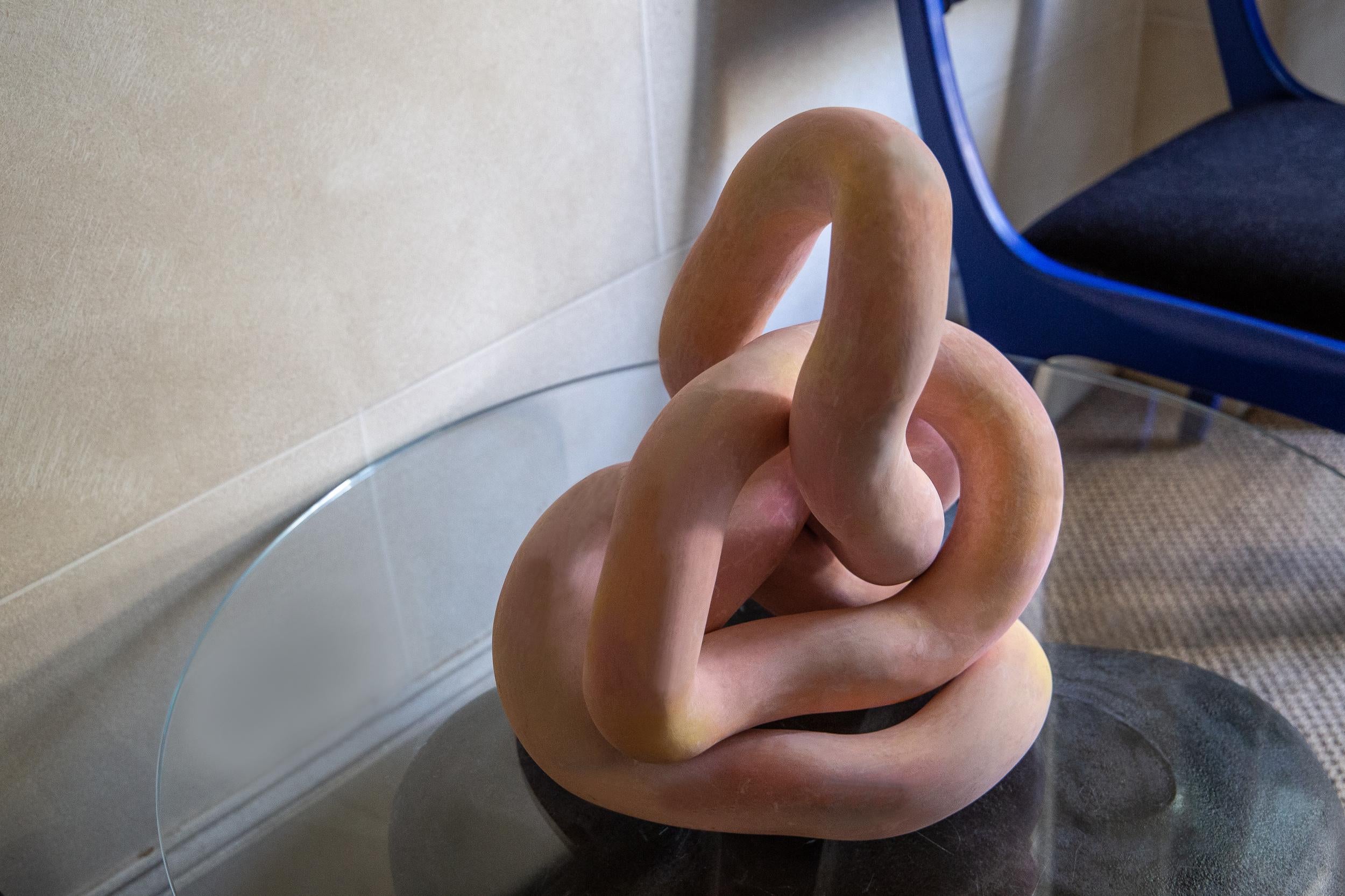 Chinese Pink Iilusion by Hua Wang, a Contemporary Interlinked Ceramic Sculpture, 2019