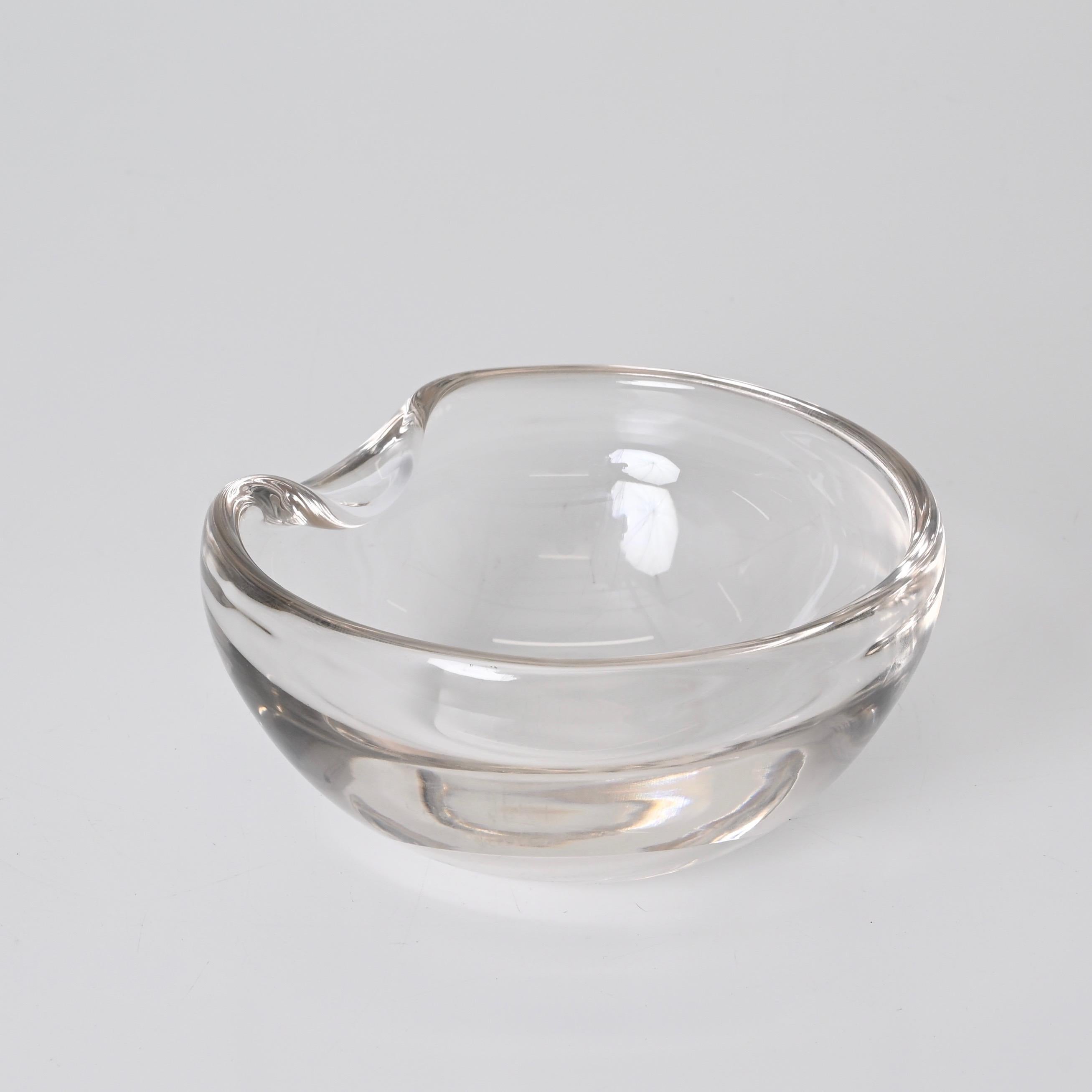 Pink Iridescent Glass Bowl by Elsa Peretti for Tiffany & Co. Signed, Italy 1980s In Good Condition For Sale In Roma, IT