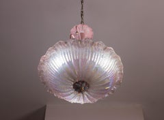 Pink Iridescent Murano Vintage Chandelier, 1970s