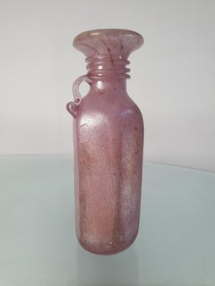 Pink Iridescent Scavo Vase Seguso, Italy