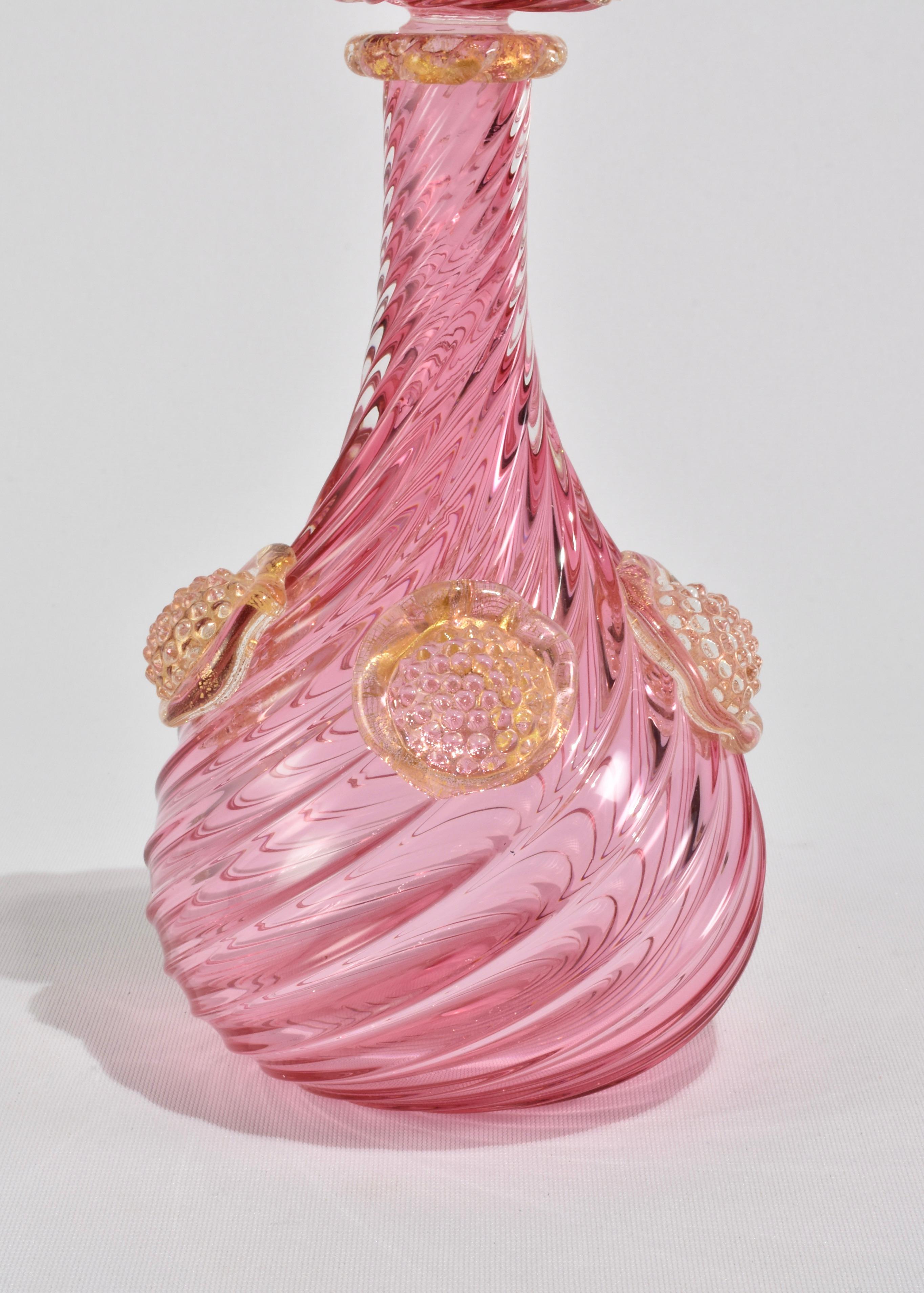 Glass Pink Italian Decanter