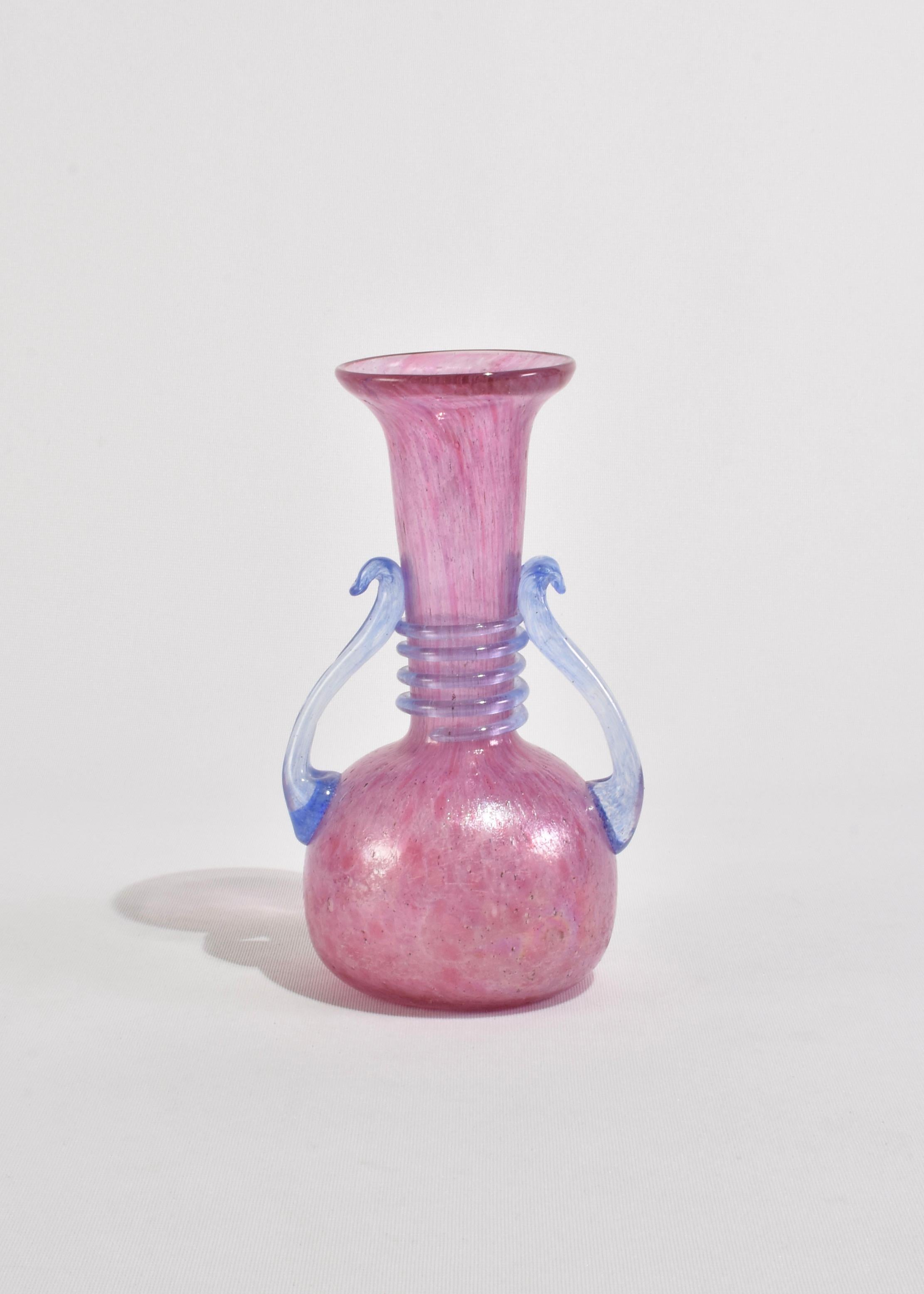 Hand-Crafted Pink Italian Vase For Sale