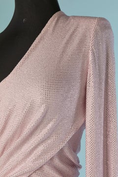 Pink jersey crystalized one shoulder evening dress ALEXANDRE VAUTHIER