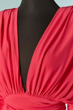 Miniabito drappeggiato in maglia rosa ALEXANDRE VAUTHIER