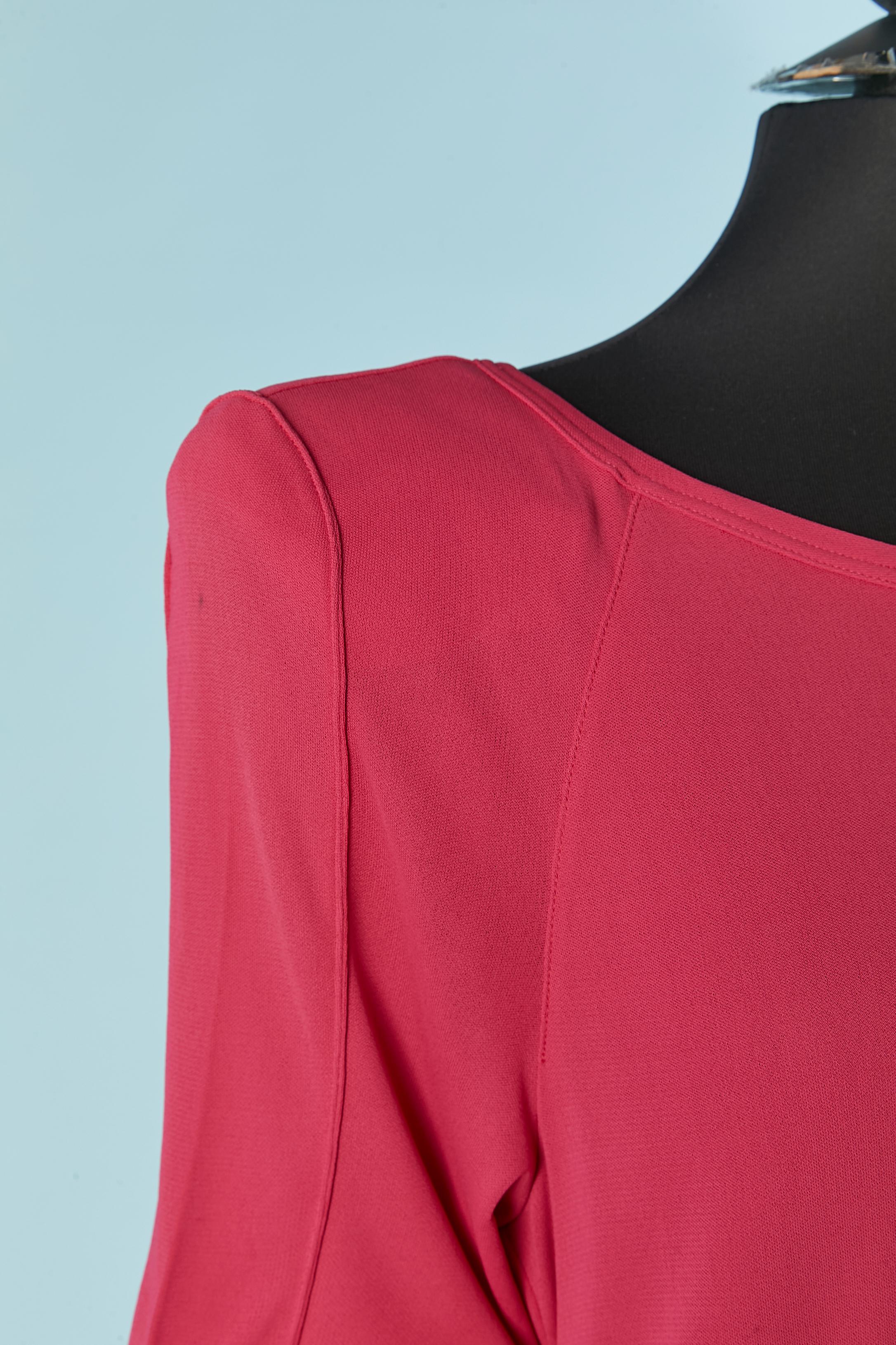 Rosa Jersey-Kleid mit Schulter-Pad THIERRY MUGLER (Pink) im Angebot