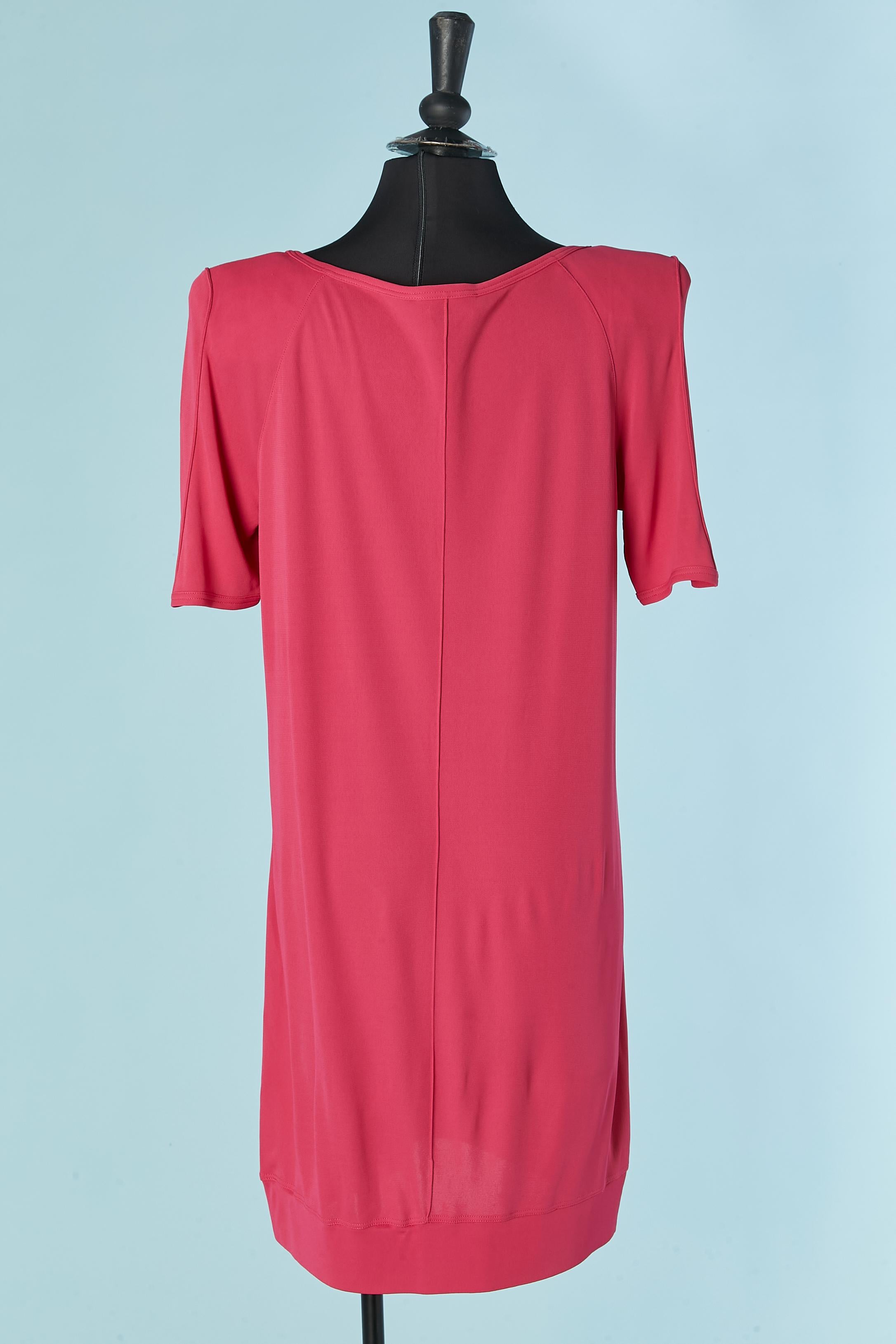 Rosa Jersey-Kleid mit Schulter-Pad THIERRY MUGLER Damen im Angebot
