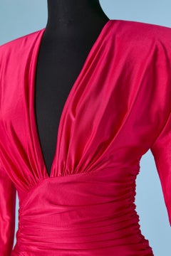 Pink jersey evening dress wrapped and draped ALEXANDRE VAUTHIER