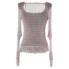 Pink knit lurex and chain top Loris Azzaro