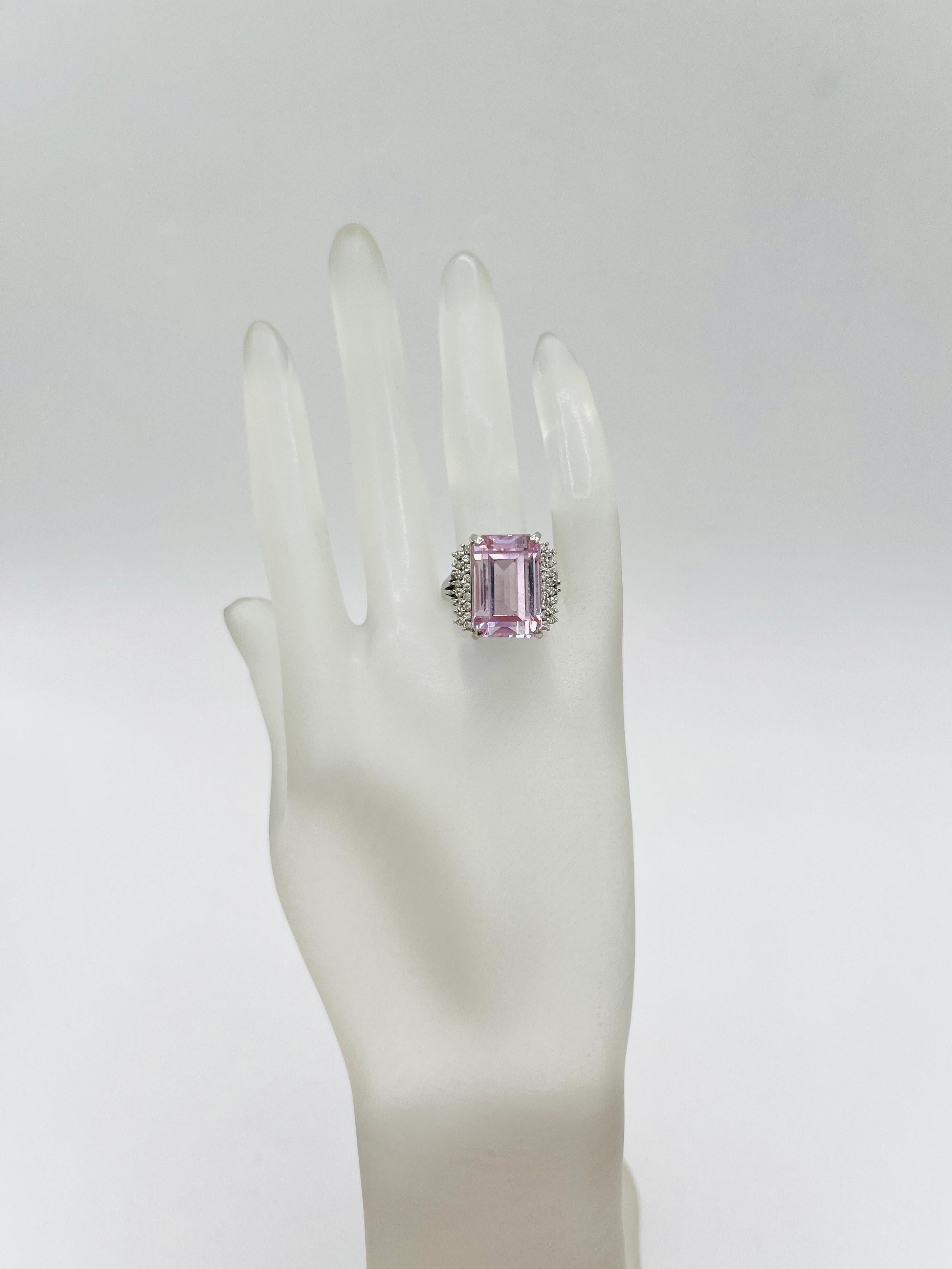kunzite diamond ring