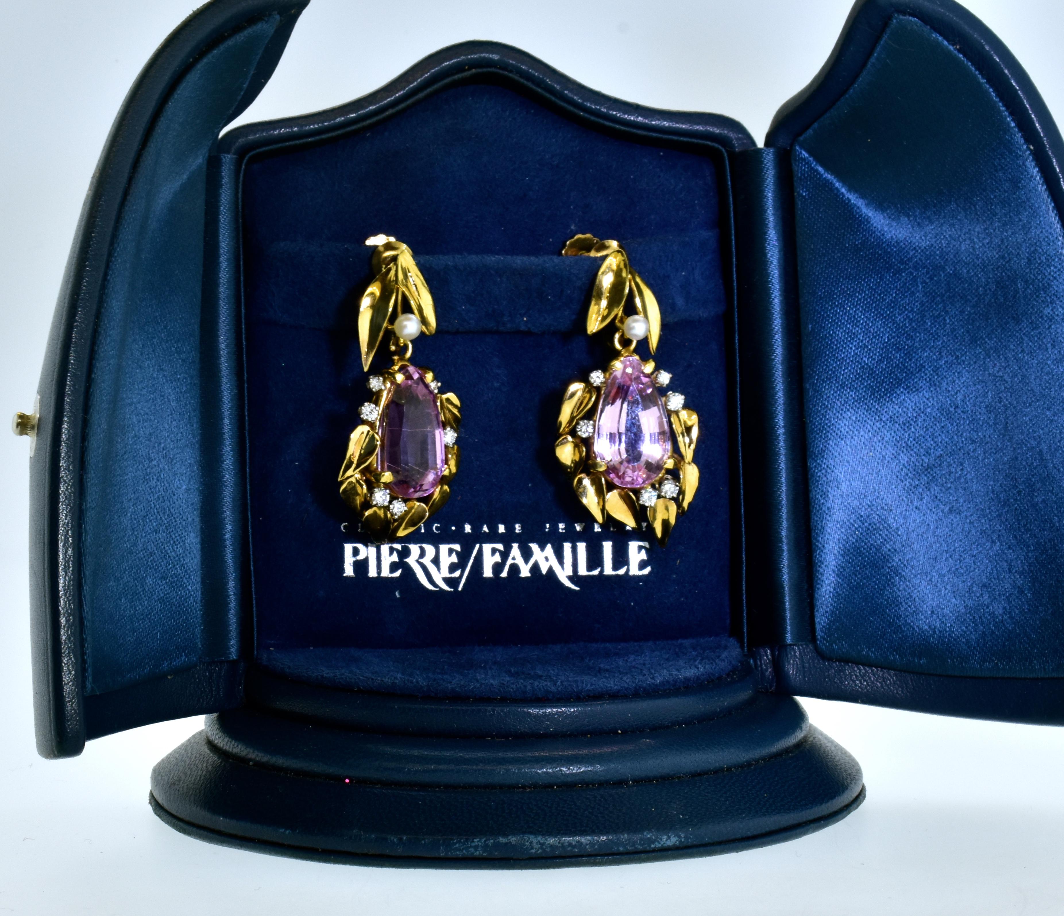 Pink Kunzite, Diamond and Pearl Suite in Platinum and Gold, circa 1935 14
