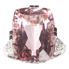 Pink Kunzite, Diamond and Platinum Dress Ring