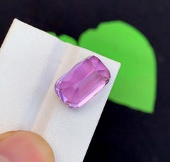 Pink Kunzite Gemstone: 13.05 Carat Faceted Cushion Cut, November Birthstone